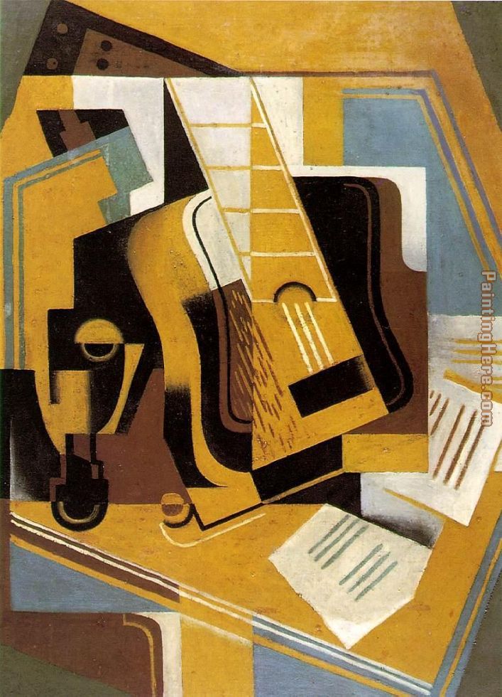 The Guitar 1918 painting - Juan Gris The Guitar 1918 art painting